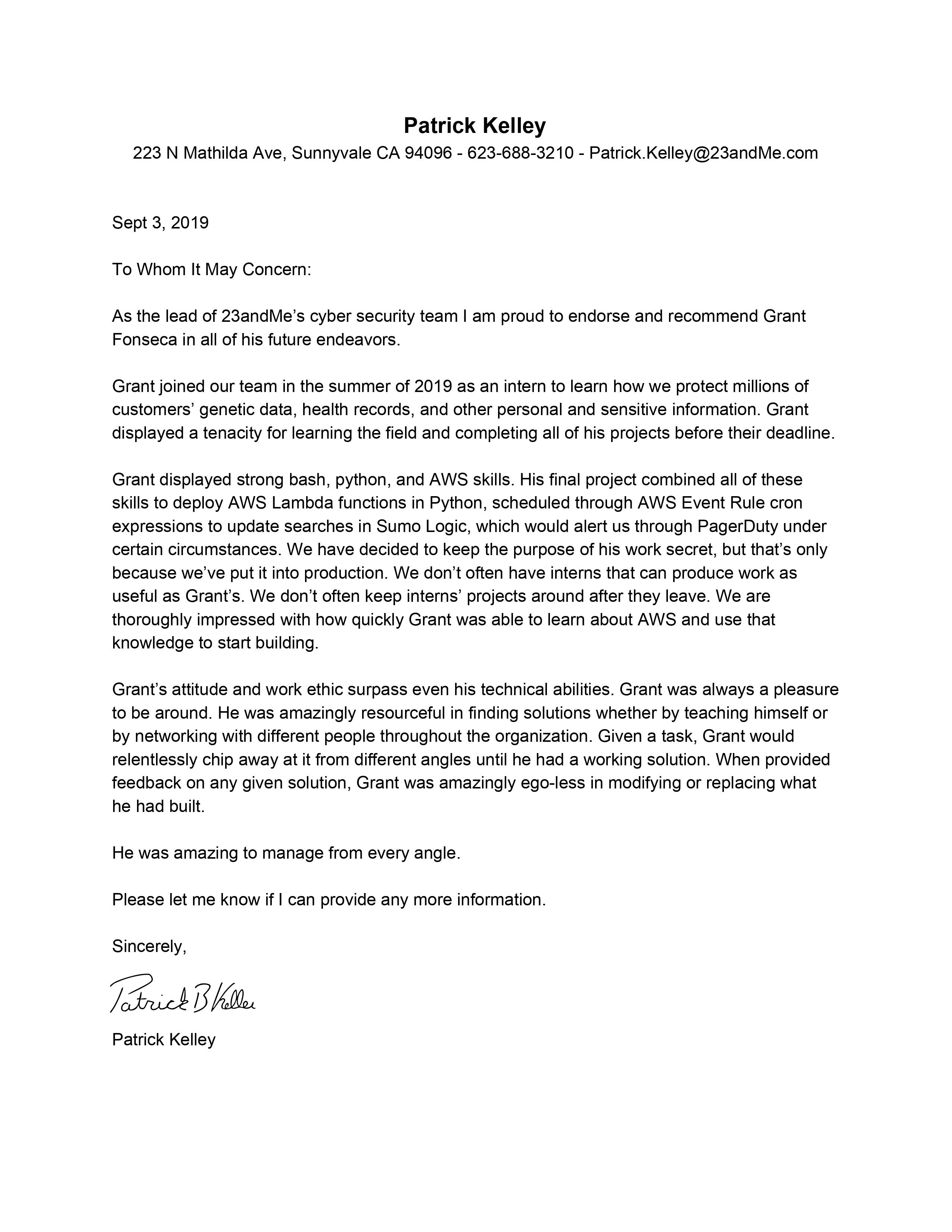 23AndMe Letter